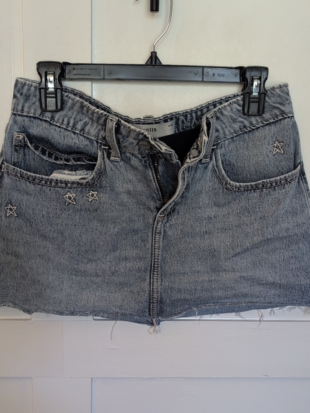 Hollister Mini Denim Skirt With Embroidered Stars